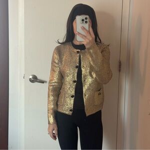 Zara Gold Metallic Cardigan